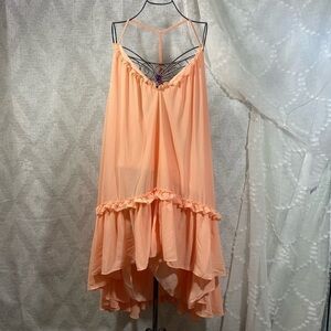 NWT Galita orange chiffon high low dress size S